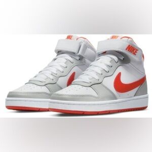 Court Borough Mid 2 High Top Sneaker White & Orange